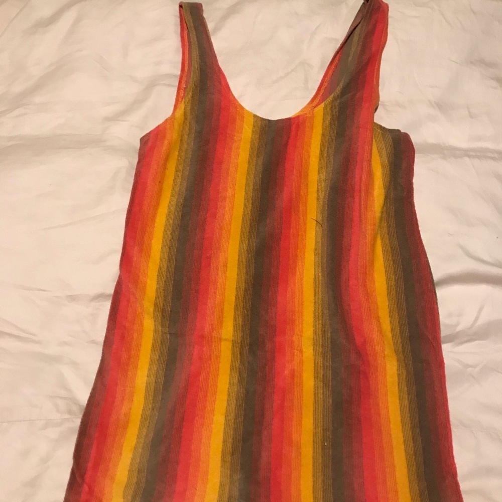 Neon Striped Terrycloth Mini Dress